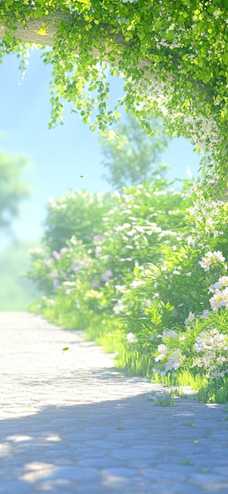 清新阳光雏菊小路