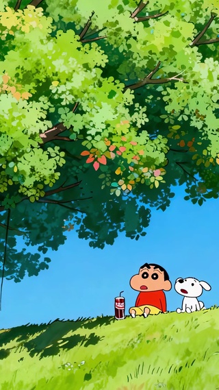 蜡笔小新享受夏日悠闲