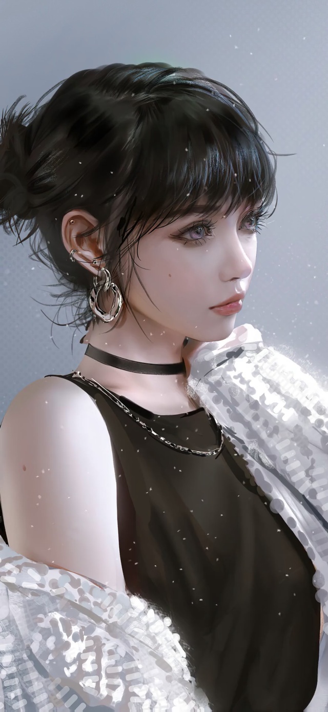 唯美治愈美女插画