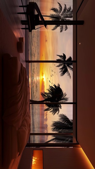夕阳与海