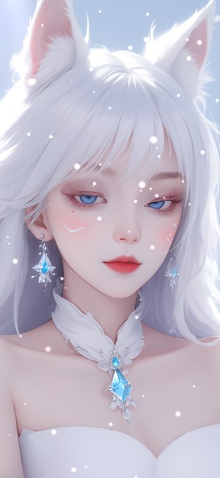 冬日雪狐少女