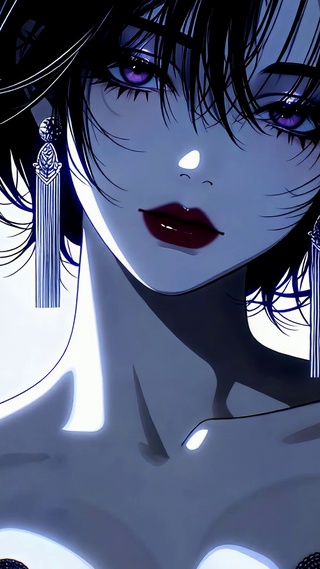 暗调酷飒短发美少女