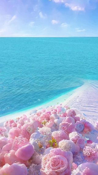 浪漫玫瑰沙滩