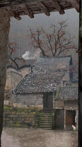 乡愁雨景