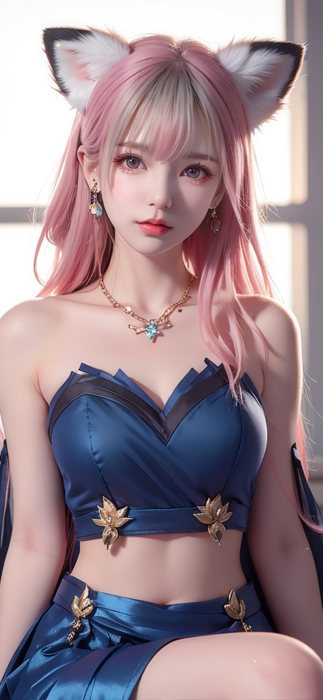 纯欲系狐耳粉发少女