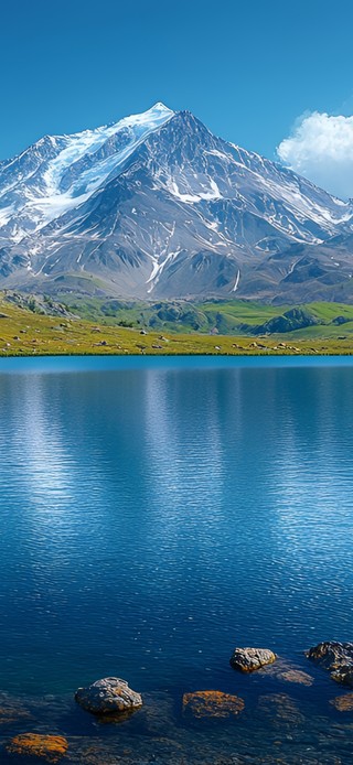 雪山镜湖