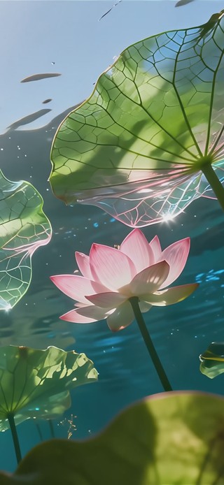 唯美护眼水下荷塘