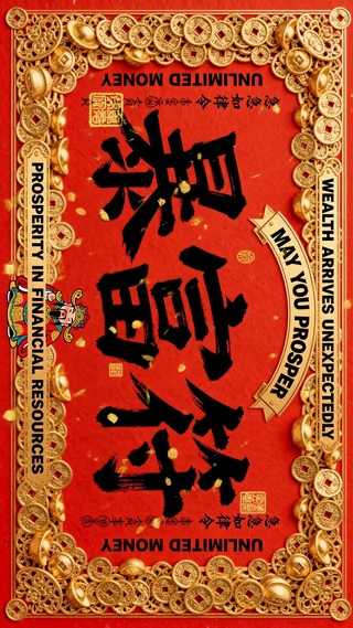 喜庆节日暴富符