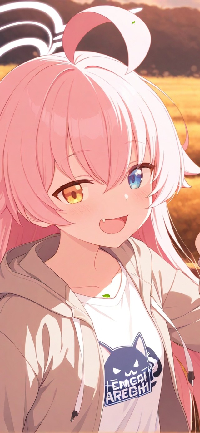 唯美粉发稻田少女