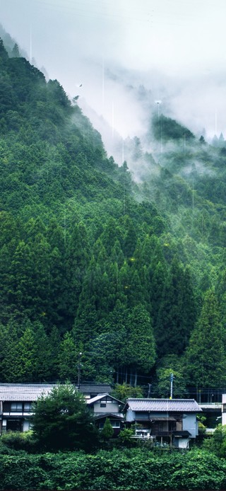 4k 治愈护眼雨天青山小镇