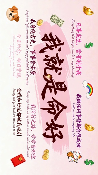 我就是命好 招财好运励志壁纸