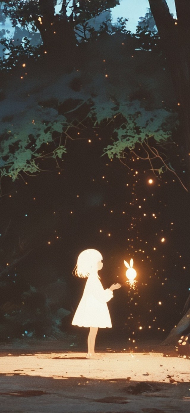 唯美山野萤火少女
