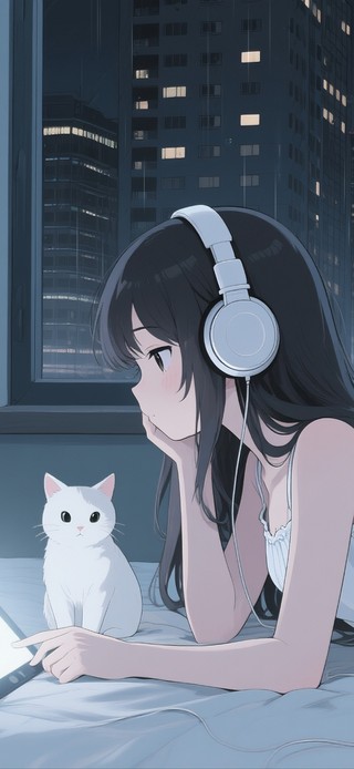 雨夜在床上追剧