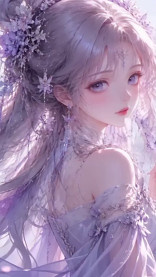 紫色系列二次元美少女
