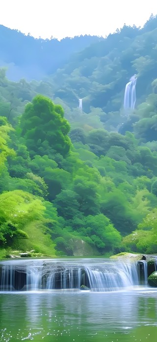 4k青山竹林溪水