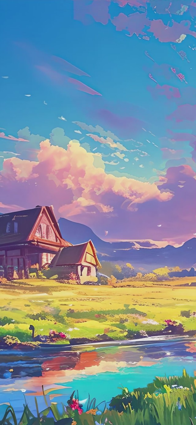 动漫风格炫彩天空