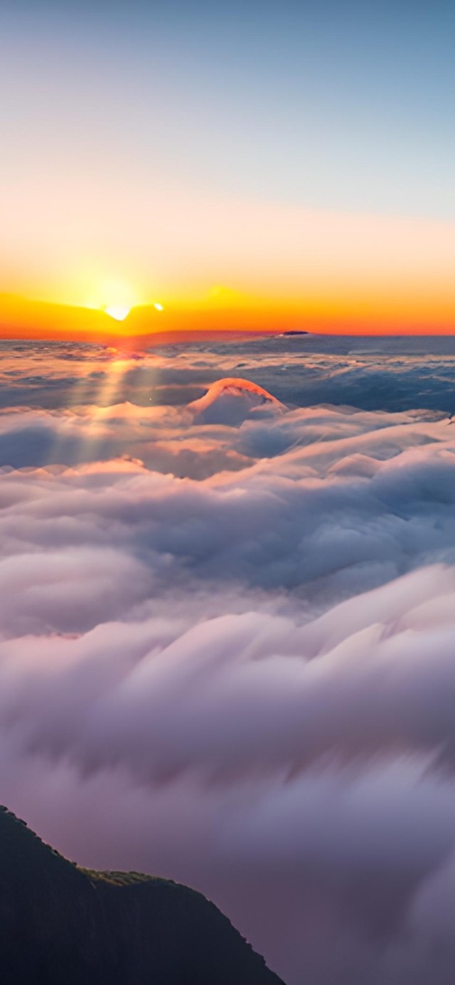 动态粒子自然景观云海日出