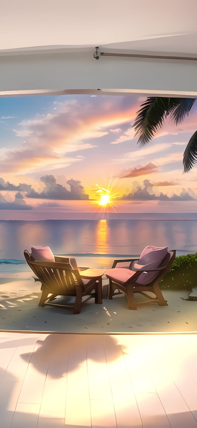 海边落日
