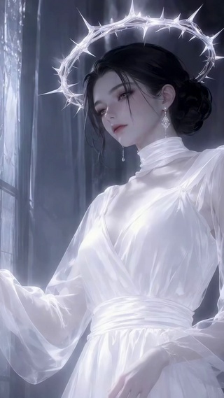 荆棘光环圣洁白衣女神