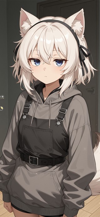 唯美房间猫儿少女