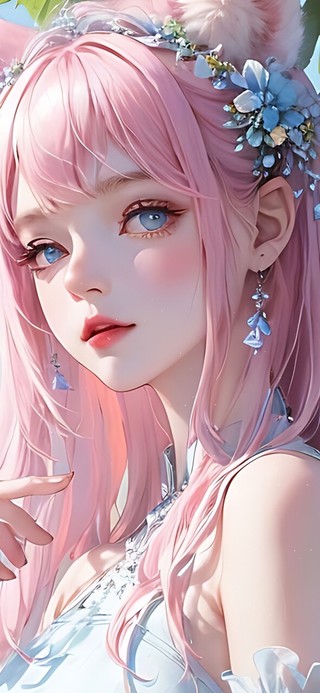 蓝耳环的狐耳少女