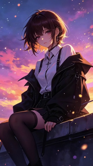 二次元短发美女