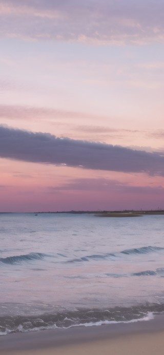 夕阳下的海边