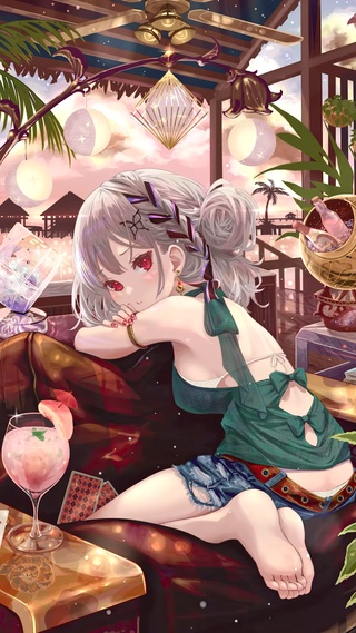 海边别墅少女