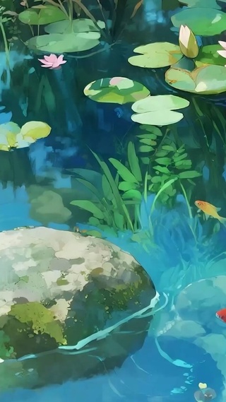 护眼小清新鱼群带鱼屏