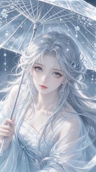唯美樱花执伞少女