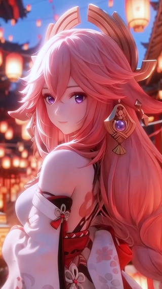 粉毛巫女