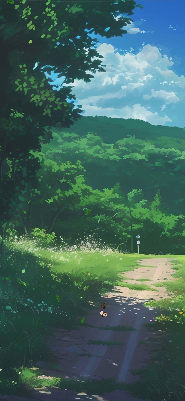 护眼蓝天白云花草树木景色