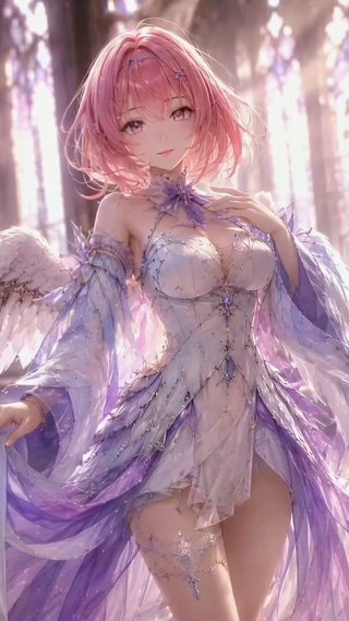 梦幻教堂粉发天使美少女