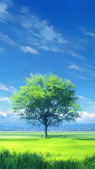 乡村蓝天树