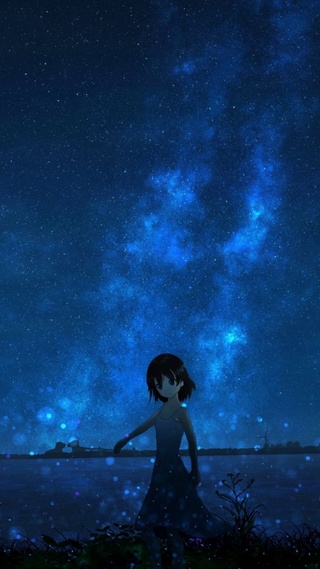 星空下的女孩