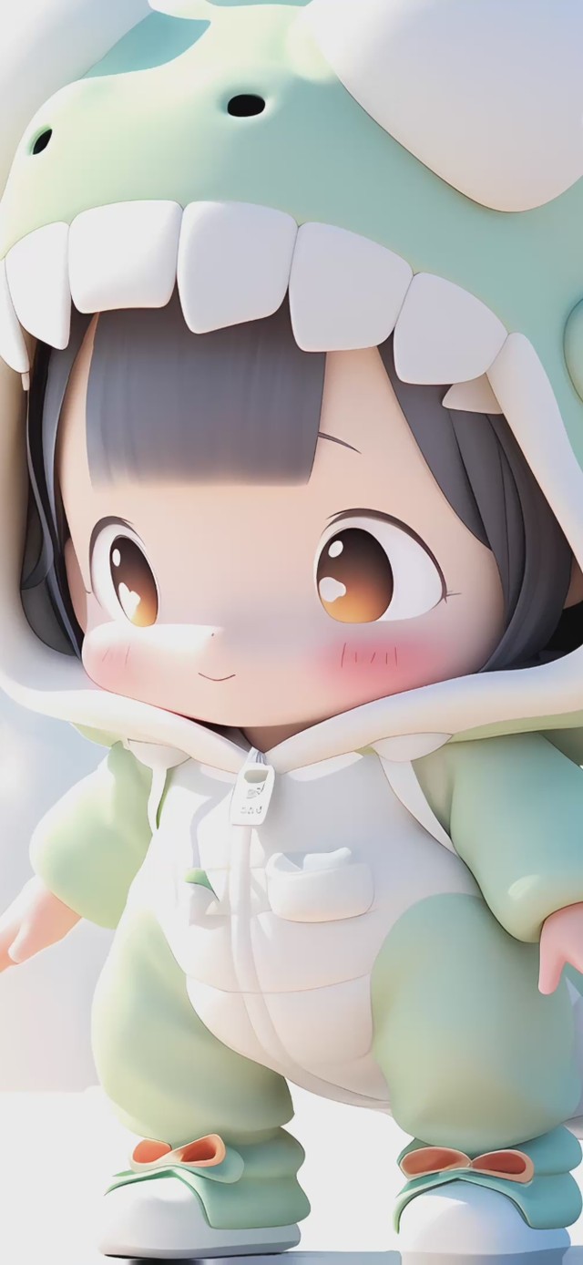 4K,3D可爱恐龙女孩（禁转）