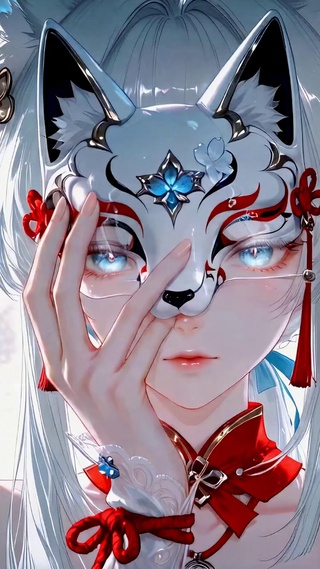 月下狐面少女