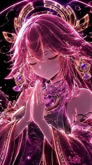 炫彩霓虹樱花八重神子
