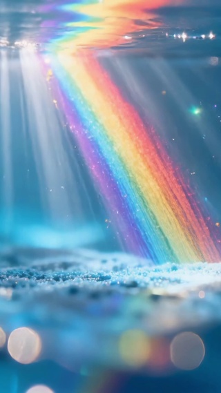 清澈水下的彩虹治愈系光影小清新