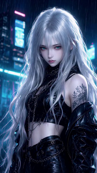 冷酷的银发美女