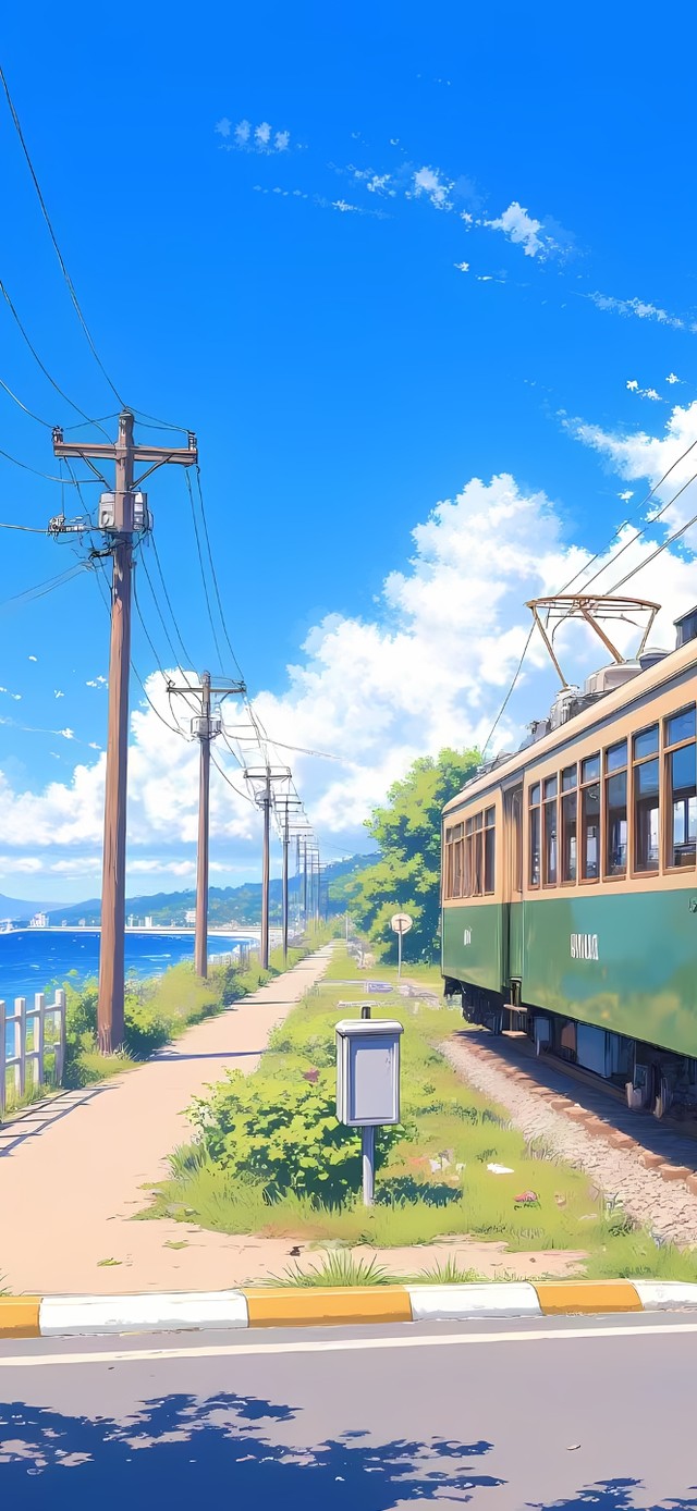 海边绿皮火车