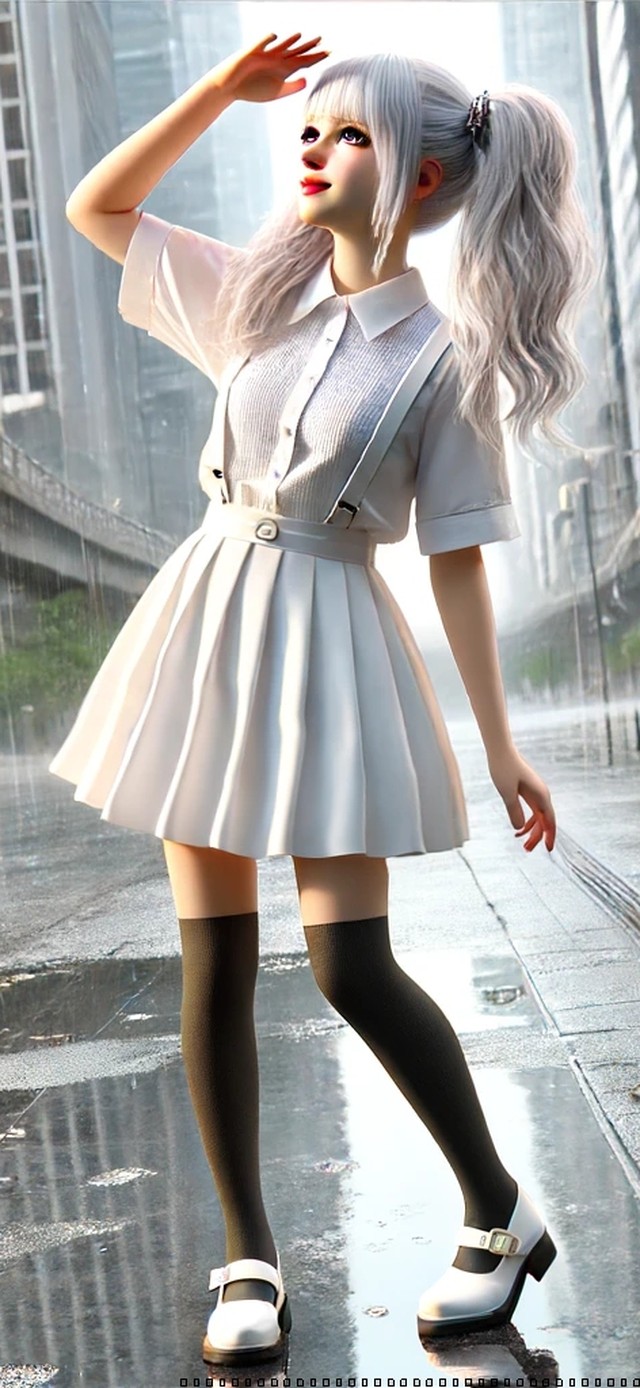 白色双马尾女孩