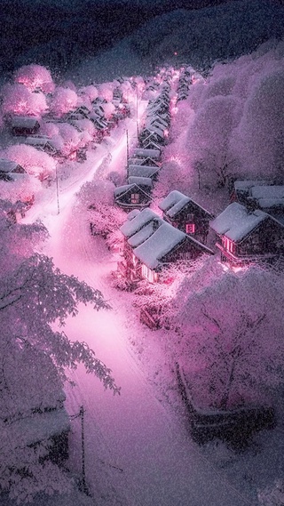 粉色雪