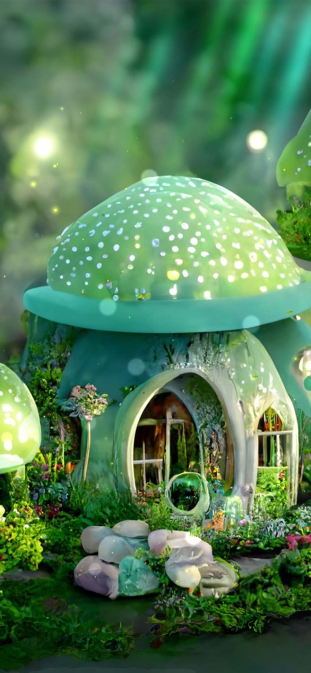 绿色蘑菇小屋