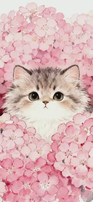 【4K】花丛中的小猫猫