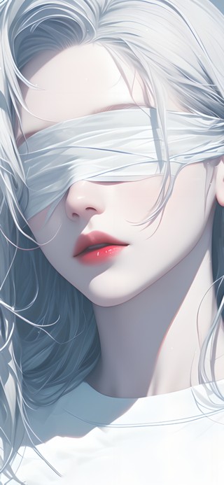 纯欲系银发蒙眼女孩