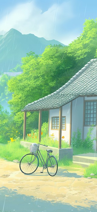 清新夏雨乡村