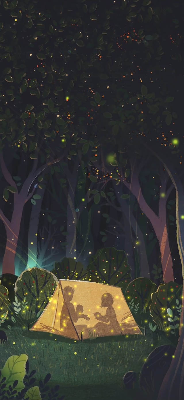 露营的奇幻浪漫夜