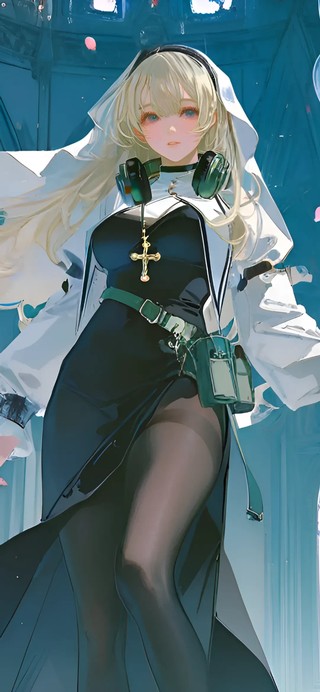 琳奈-黑丝修女制服美女