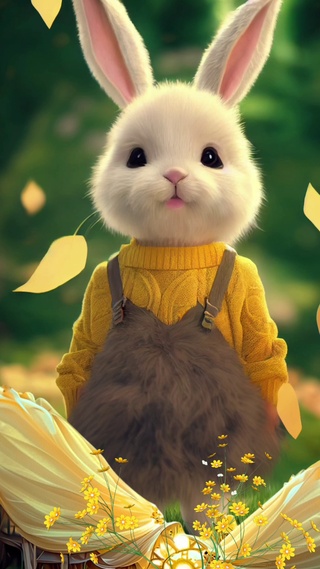 黄色毛衣兔子